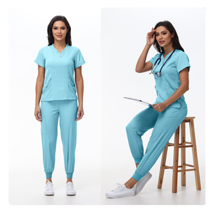 Tenues médicales de qualité supérieure pour femmes, deux pièces, avec logo personnalisé, respirantes, pour infirmières, ensembles de jogging uniformes pour hôpitaux - Product Image 4