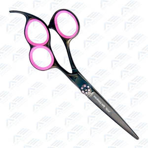 Beauty กรรไกรขนาด5.5นิ้วสีดำดีไซน์ตามหลักสรีรศาสตร์แบบ3รูสำหรับเครื่องมือความงามที่สะดวกสบาย - Product Image 4