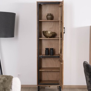 Colonne en verre de style industriel Vandana Royal Grain en acacia Baltik avec verre teinté brun - Product Image 2