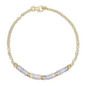 <b>Beaded</b> minimalist chain <b>bracelet</b> minimalist bead chain <b>bracelet</b> simple <b>beaded</b> chain <b>bracelet</b> delicate bead chain <b>bracelet</b> dainty - Product Image 1