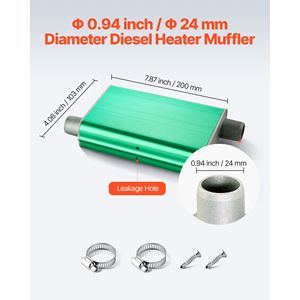 Marmitta per Riscaldatore Diesel da 0,94 Pollici, in Alluminio, con 2 Morsetti e Viti, Perfetta per Riscaldatori Diesel - Aggiornamento per Condizionatore da Parcheggio Auto - Product Image 5