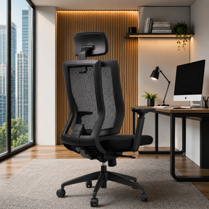 Chaise de bureau moderne en tissu KINSHA MXA-01 avec réglage électrique de la hauteur, base en métal, design ergonomique pour la maison/le bureau - Product Image 1