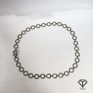 Cadena de Eslabones de Plata de Ley 925 Chapada en Oro Rosa con Diamantes Pavé y Cierre, Joyería Minimalista con Certificación IGI - Product Image 3