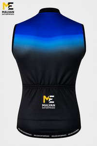 Premium Men's Sleeveless <b>Cycling</b> Jersey Blue Black Gradient Mesh Back Breathable Quick Dry Sport Vest - Product Image 3