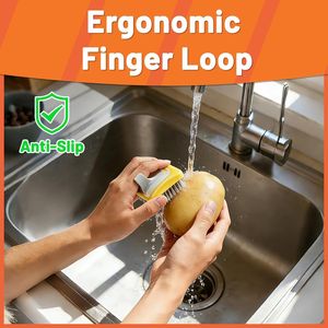 Paquete de 2 Cepillos Flexibles en Forma de Zanahoria para Limpiar Frutas y Verduras, Cepillo para Patatas, Anillo de Cocina para Limpiar Frutas - Product Image 2