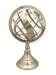 Sphère astronomique Art Déco artisanale en aluminium ARM18 Premium Zodiac Sphere, globe armillaire, décoration pour la maison et le bureau, cadeau. - Product Image 2