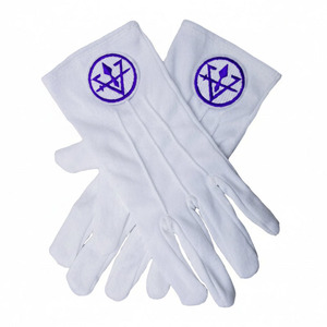 Vente en gros, nouvelle conception, logo personnalisé, gants maçonniques unisexes en coton rouge respirant, usage quotidien quatre saisons - Product Image 5