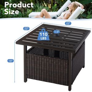 Tavolino da Bistrot Moderno per Esterni con Struttura in Alluminio e Rattan Intrecciato - Product Image 5