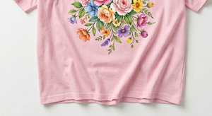 Camiseta de Hombre con Logotipo Personalizado Bordado Floral Rosa, Cuello Redondo, Manga Corta, Tejido de Algodón, Suave, Informal, para Uso Diario - Product Image 2