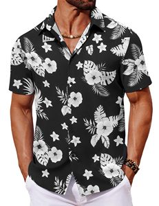 Premium <b>Beach</b> <b>Shirts</b> <b>Men</b> Summer Casual Hawaiian Printed Breathable Cotton Linen Button Up Short Sleeve Vacation Holiday Wear - Product Image 4