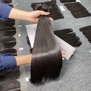 Extensions de Cheveux Naturels Vietnamiens Thanh An 2026 de Qualité Supérieure, Lisses Noirs, Double Trame Cousue à la Machine, Cuticules Alignées - Product Image 3