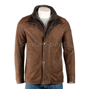 Premium <b>Men's</b> Genuine Sheep Leather <b>Jacket</b> With <b>Shearling</b> winter coat premium quality Wholesale Leather <b>Jackets</b> - Product Image 6