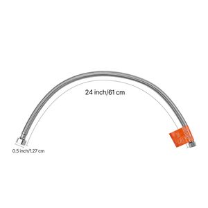 Confezione da 2 Connettori per Tubo Flessibile in Acciaio Inox Intrecciato da 24 Pollici, 3/8 Pollici Maschio x 1/2 Pollici Femmina, Linea di Alimentazione Idraulica per Rubinetti - Product Image 4