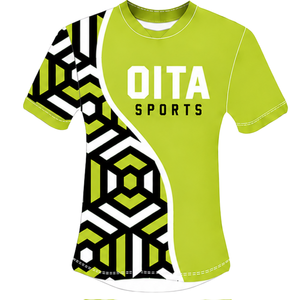 Conjunto de Camiseta y Pantalones Cortos de Rugby Geométricos en Verde Lima, Negro y Blanco, Cuello Redondo, Manga Corta, Personalizable, Transpirable, para Entrenamiento Deportivo en Equipo - Product Image 3