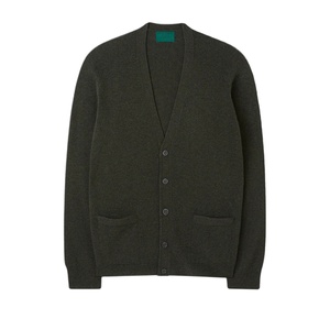 V-cổ nút xuống người đàn ông của cardigan Áo len cổ điển đường viền cổ áo với đầy đủ phía trước đóng cửa và đan xây dựng cardigan Áo len - Product Image 1