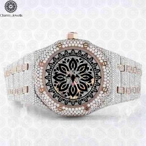 Montre de luxe Charm Jewells en acier inoxydable, boîtier 40 mm, analogique, mécanique, lumineuse, design tendance, bracelet homme 20 cm, date automatique, 10 bars - Product Image 2