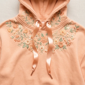 Custom <b>Women</b> <b>Pink</b> <b>Hoodie</b> Wholesale Casual Long Sleeve Sweatshirts Cotton <b>Pink</b> Printed <b>Hoodie</b> Tops Floral Oversized Pullover - Product Image 6