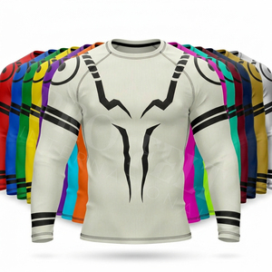 Camiseta de Compresión de Manga Larga para Entrenamiento de BJJ y MMA, Diseño Sublimado, 220 GSM, Ligera, de Alto Rendimiento y Resistente - Product Image 1