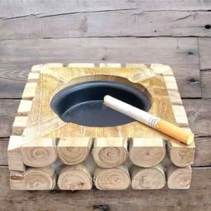 Cenicero de madera maciza premium con compartimento profundo |   Cenicero de Cigarrillos y Cigarros con Acabado Liso y Duradero para el Hogar, Oficina, Bar, Decoración para Fumadores - Product Image 3