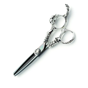 Tijeras Profesionales de Acero Inoxidable para Cortar Cabello con Diseño de Dragón, Rectas y Afiladas, VG10, para Diestros, con Reposa-Dedos Fijo - Product Image 4