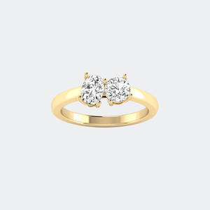 Anillo de Diamantes Toi Et Moi Ovalado Redondo de 1.00CTW - Product Image 1