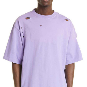 Nuevas camisetas personalizadas con efecto desgastado y logotipo personalizado, camisetas para hombre de alta calidad, transpirables y de secado rápido para venta en línea a bajo precio. - Product Image 5