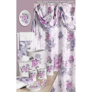 Set di Accessori da Bagno Michelle con Design Floreale, 4 Pezzi, Dispenser per Lozione, Portaspazzolino, Portasapone - Product Image 4
