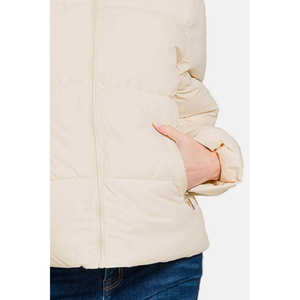 แจ็คเก็ตขนเป็ดคอเต่ามีซิปของผู้หญิง zenana เสื้อโค้ทแบบมีกระเป๋า - Product Image 2