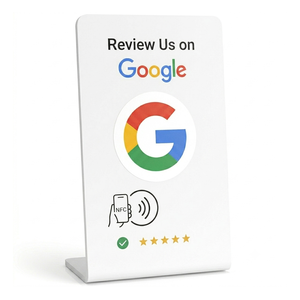 Clear Acrylic NFC Membership <b>Card</b> Review Stand Tabletop Display with Tap & Scan Technology for Business Counter (Waterproof) - Product Image 2