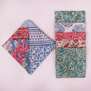 Luxury Fashionable Floral Block Printed Summer Breathable Cotton Square Wristband Boho Style Multifunctional Bandana Quick Dry - Product Image 4