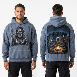 Sudadera con capucha para hombre, morado ciruela, con cremallera completa, lavado vintage, estampado gráfico de esqueleto de viñedo, estilo streetwear, fabricante personalizado, chaqueta oversize - Product Image 3