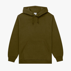 Sweat-shirt à capuche vert olive en molleton de coton doux, coupe décontractée, poche kangourou classique, style streetwear décontracté - Product Image 1