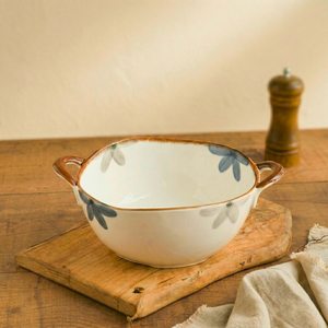 Pot à nouilles contemporain personnalisé, bol en céramique, passe au micro-ondes, style vintage, luxe léger, rétro, pour salade de légumes et de fruits, par UO - Product Image 1