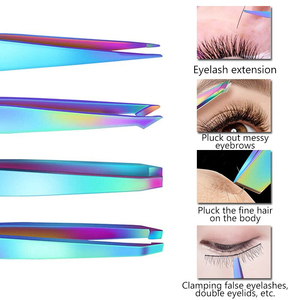 Colorful Eyebrow Tweezers Stainless Steel Incline Tip Hair Remover Cosmetic Eyelash Clip Beauty Care <b>Makeup</b> <b>Tool</b> Tweezers - Product Image 3