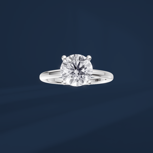 Bague de fiançailles pour femme en platine PT950 avec diamant de laboratoire taille brillant rond de 2 carats, style classique - Product Image 2