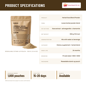 Mezcla de Kava Herbal en Polvo de Marca Privada OEM, 300g, Suplemento Dietético para Mejorar el Estado de Ánimo y la Relajación, Suministro al por Mayor - Product Image 5