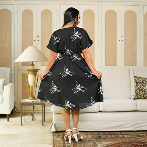 Elegante Vestido Corto de Algodón con Estampado Floral para Mujer - Product Image 5