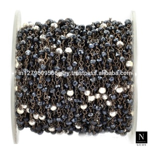 Mạ Đen Brass Mân Côi Chuỗi Cuộn Charms Dây Bọc Liên Kết Mân Côi Hạt Chuỗi Cuộn Cho Đồ Trang Sức Làm Handmade Jewel Bán Buôn - Product Image 2