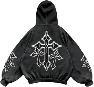 Sudadera con Capucha Estampada Gótica Unisex Oversize 100% Algodón Impermeable Ecológica Streetwear Invierno - Product Image 2