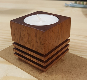 Support à bougies en bois rustique fait main, décoration moderne de luxe pour la maison, pour bougies chauffe-plat - Product Image 6
