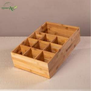 ถาดเก็บของไม้ไผ่แบบหลายช่องพร้อมดีไซน์พับได้ทันสมัย พกพาสะดวกและเป็นมิตรต่อสิ่งแวดล้อม สำหรับจัดระเบียบอาหารและภาชนะบนโต๊ะ - Product Image 4