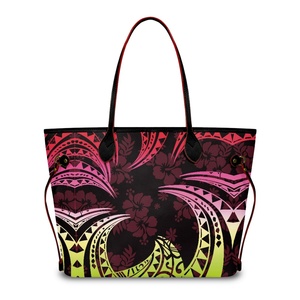 Women Canvas Tote Bags Polynesian Style <b>Large</b> Bag For Women Wholesale Women's Fashion Casual Handbag - Product Image 4