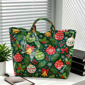 Borsa a Tracolla Natalizia in PVC per Donna, Borsa Regalo di Natale Personalizzata con Ricamo Iniziale, Shopper Trasparente Natalizia - Product Image 5
