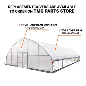 30 'X 50' TMG-GH3050 Tunnel serra 6 Mil chiaro EVA pellicola di plastica con struttura a mano a manovella a lato arrotolare serre agricole - Product Image 6