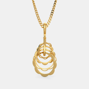 Collar con Colgante de Diamante Cultivado en Laboratorio, en Forma de Círculo, con Capas de Oro Amarillo - Product Image 5