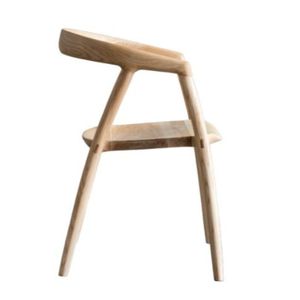 Chaise de salle à manger en bois moderne, design scandinave, finition naturelle, ton bois clair, meuble stable pour la maison - Product Image 4