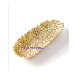 Plateau à nourriture et desserts en verre avec finition dorée, équipement de restauration et de traiteur, plateau créatif à prix abordable - Product Image 5