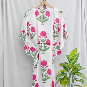 Wholesale Hand Block Printed Cotton <b>Kaftan</b> <b>Beach</b> <b>Kaftan</b> Girls Party Dress Wear Night Maxi Dress Sustainable Summer - Product Image 6