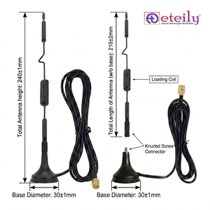 Antenne magnétique à ressort ETEILY ET-5G12M-1L3-SMS-S19 5G 12dBi avec câble RG174 (L-3Mtr) + connecteur mâle SMA fabriqué en Inde - Product Image 2