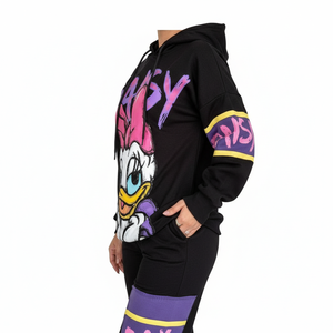 ซื้อเสื้อฮู้ดดี้ผู้หญิงสีม่วงอ่อน คุณภาพพรีเมียม ผลิตจากผ้าฝ้ายเกาหลีอย่างดี  แบบสวมหัว มีฮู้ดปกติ สำหรับฤดูหนาว - Product Image 2